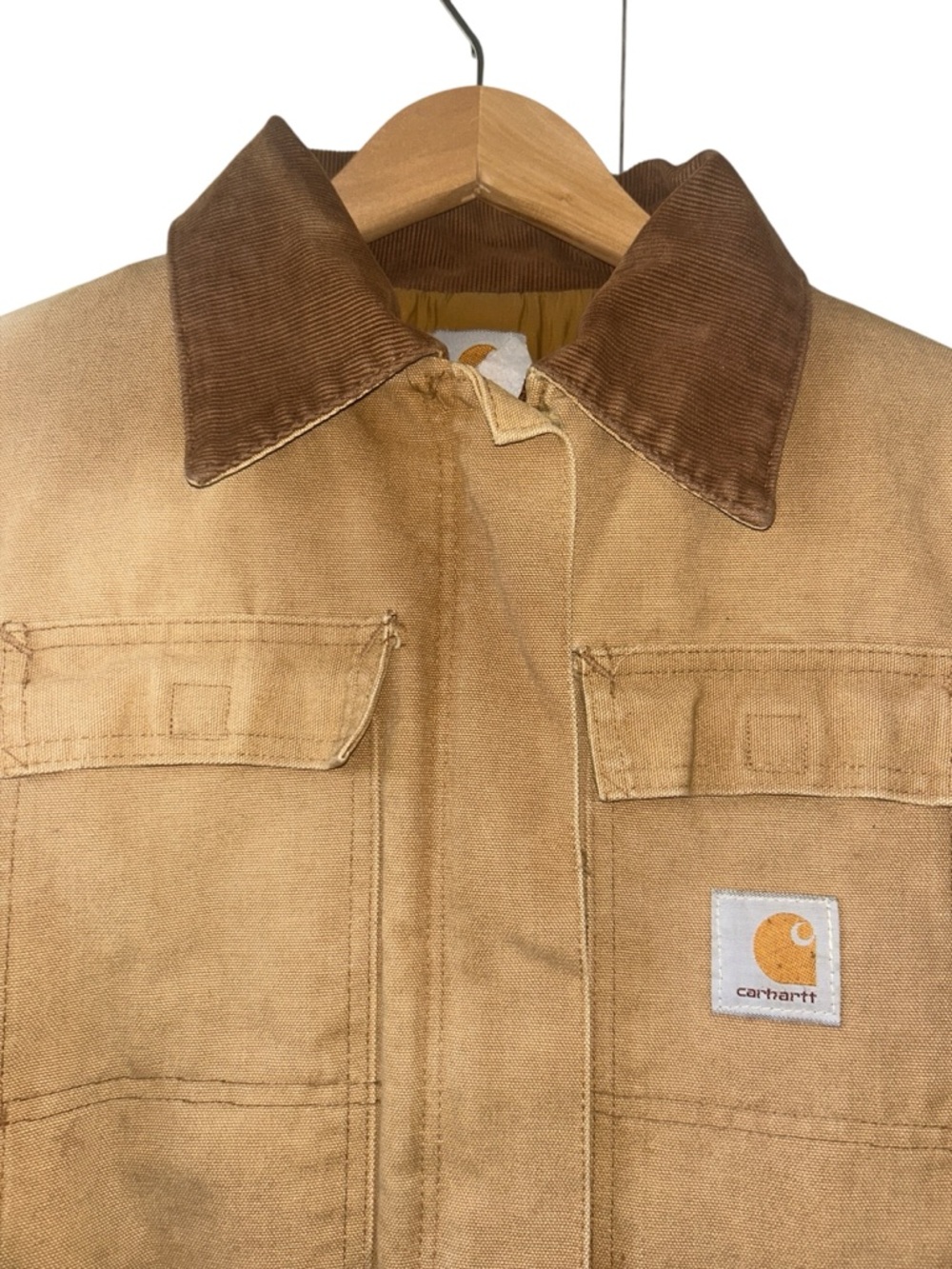 Carhartt Vintage 90s Arctic Quilt Lined Duck Jacket Tan Distressed Men’s Medium - Picture 2 of 10
